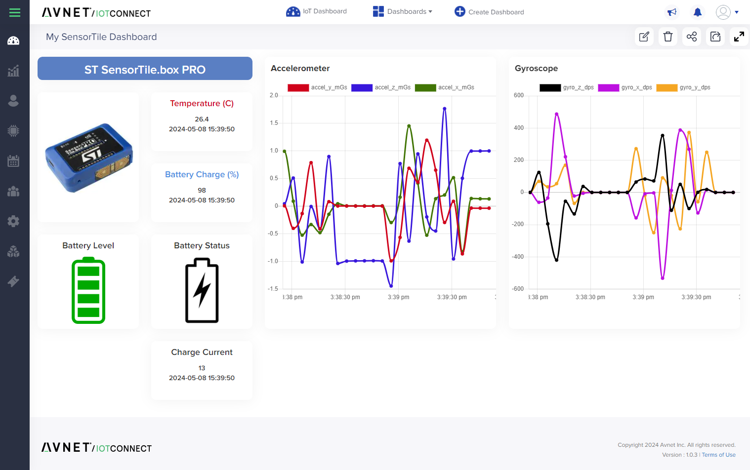 SensorTile.Box Pro – Bridge Mobile App