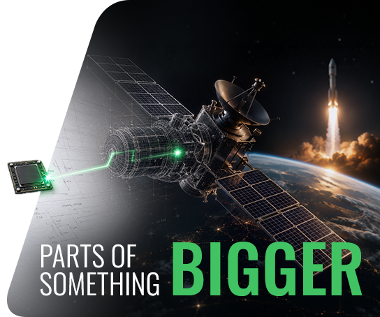 Tecnología espacial de chip a satélite