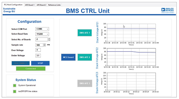 System tab of user application