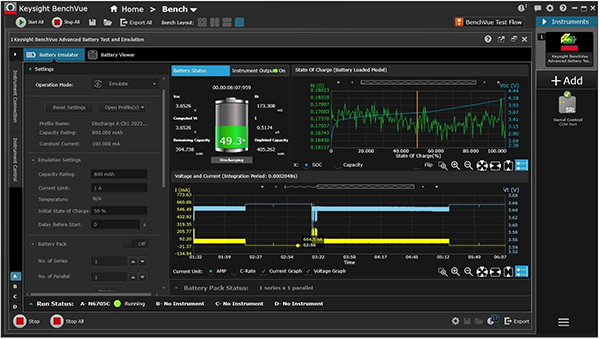Battery emulation using BV9210B / 11B software
